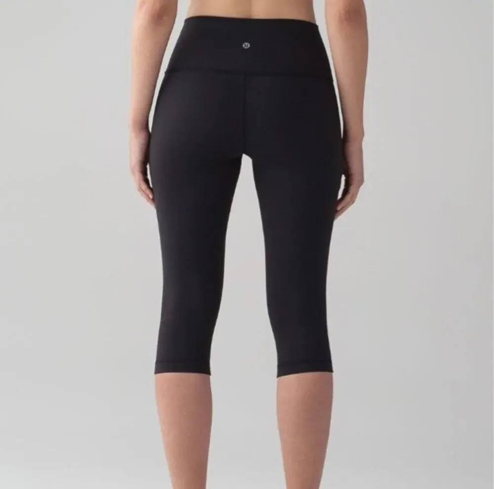 Lululemon Wunder Under Hi-Rise 1/2 Tight Full-On Luon 17 Black Size 6 W6AINS